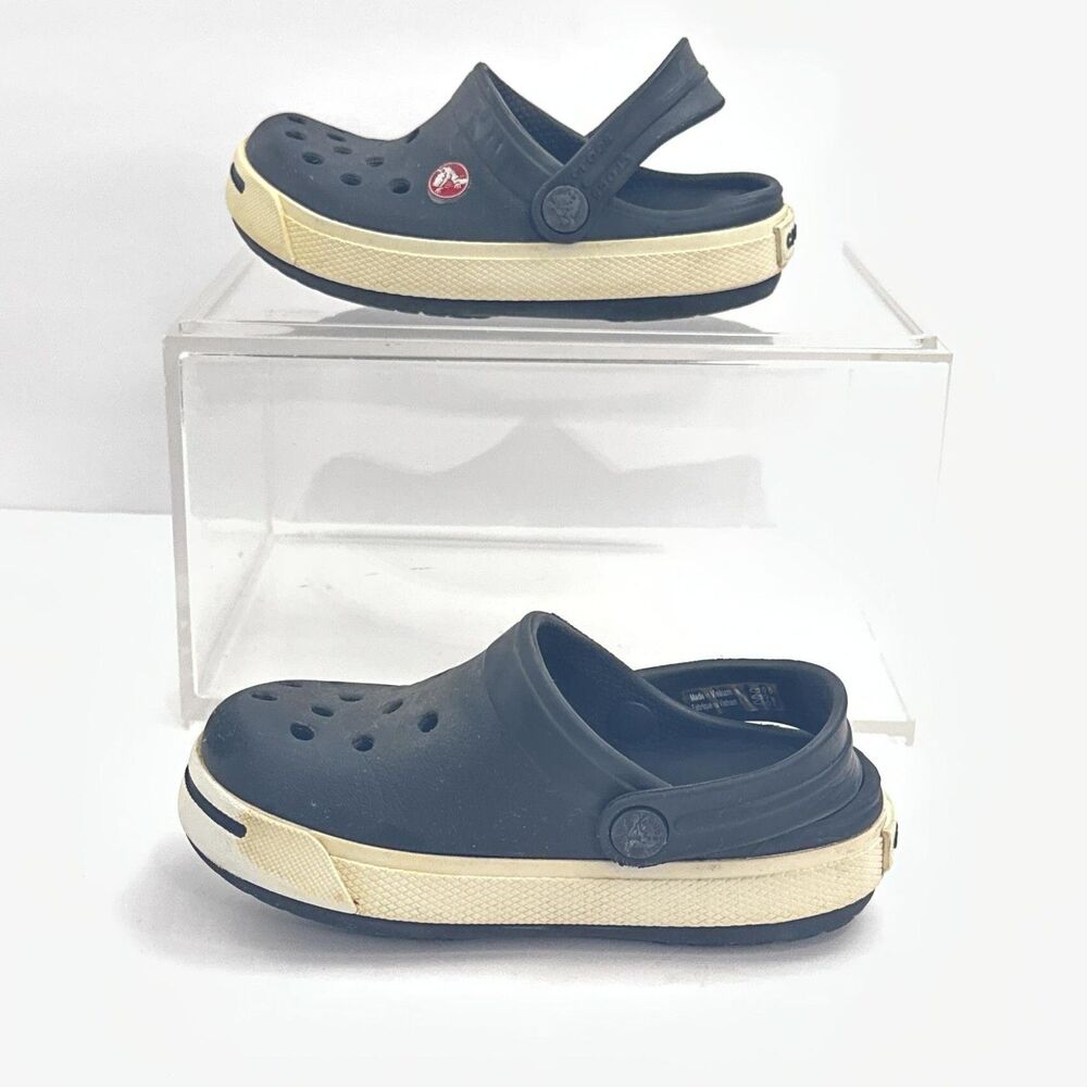 Crocs Crocband Clogs Kids Size 6 7 Navy Slip On Sandals Casual Comfort - Picture 3 of 10